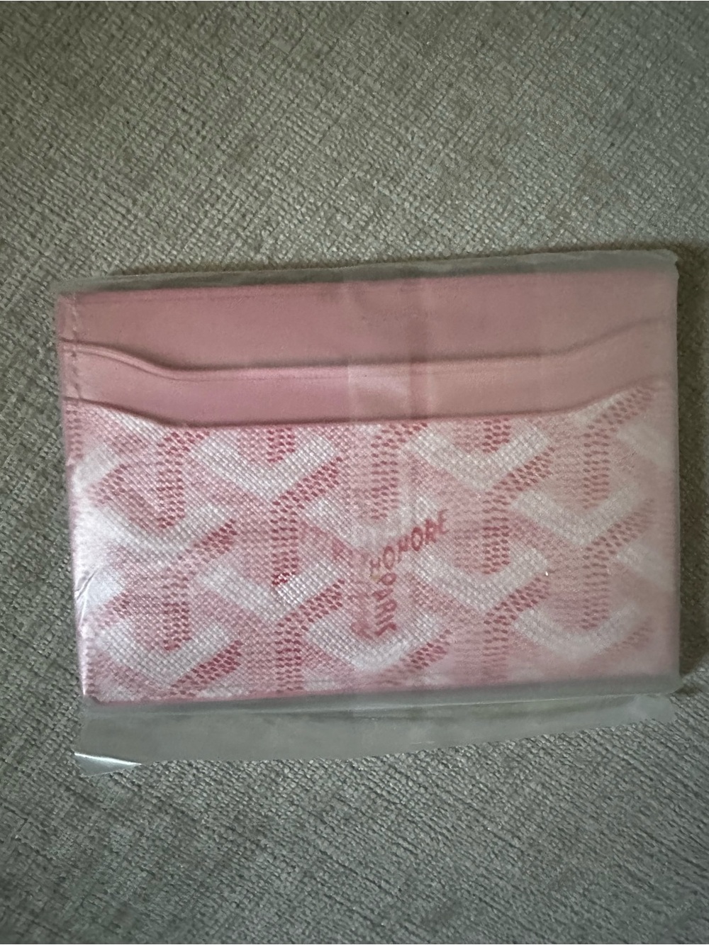 Pink Card Holder with Signature Chevron Print - Picture 2 of 3